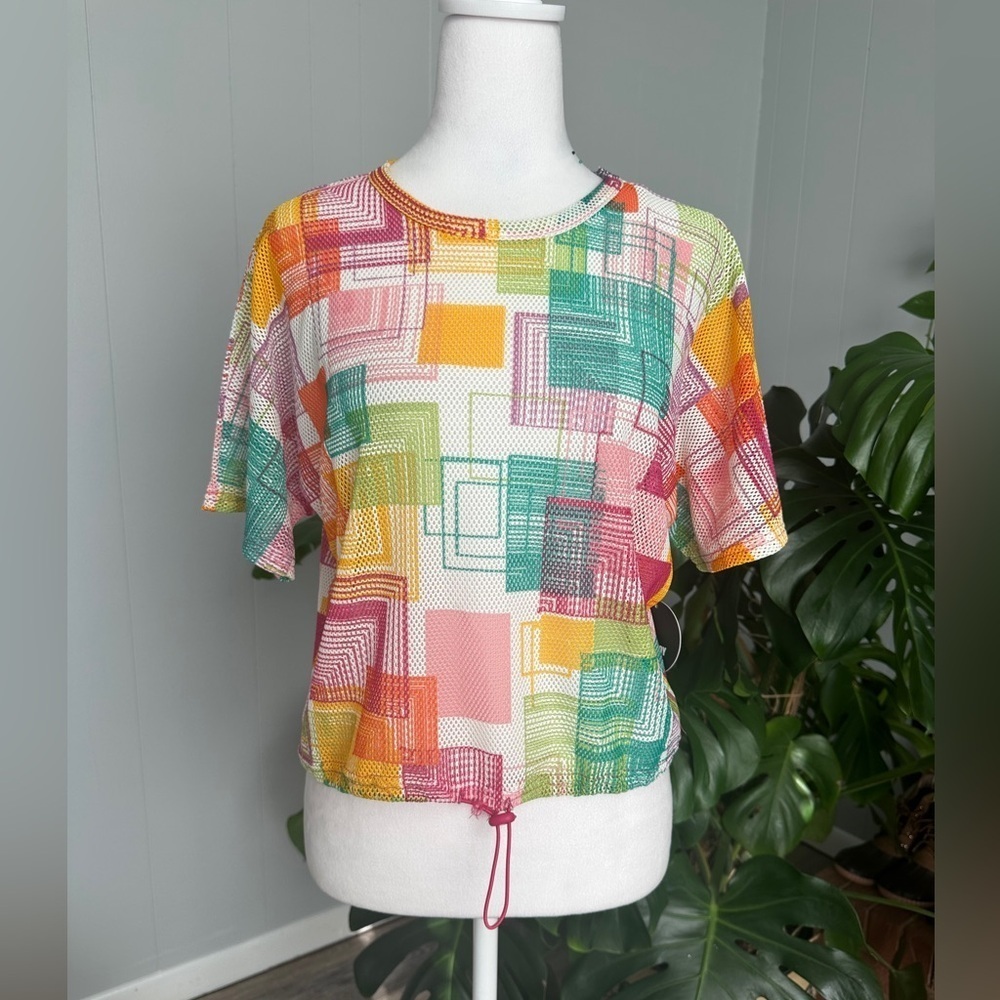 #9)  NWT Jolie and Joy Multiple color mesh crop top Size M